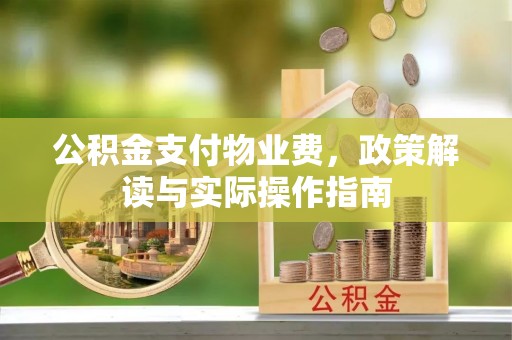 法库公积金支付物业费，政策解读与实际操作指南