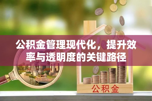 法库公积金管理现代化，提升效率与透明度的关键路径